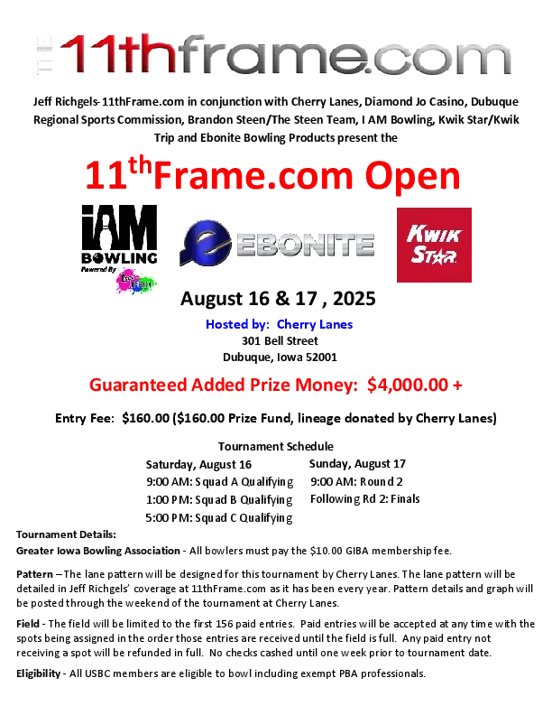 2025 GIBA 11thFrame.com Open flyer